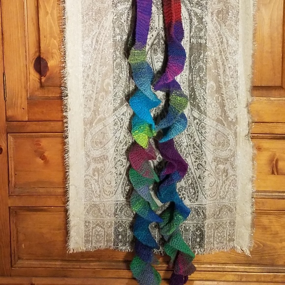 Hand made Accessories - Handmade Long Twisty Rainbow Scarf